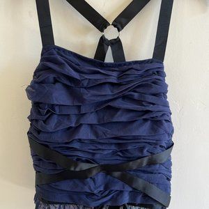Anthropologie Shirred Tulle Tank
